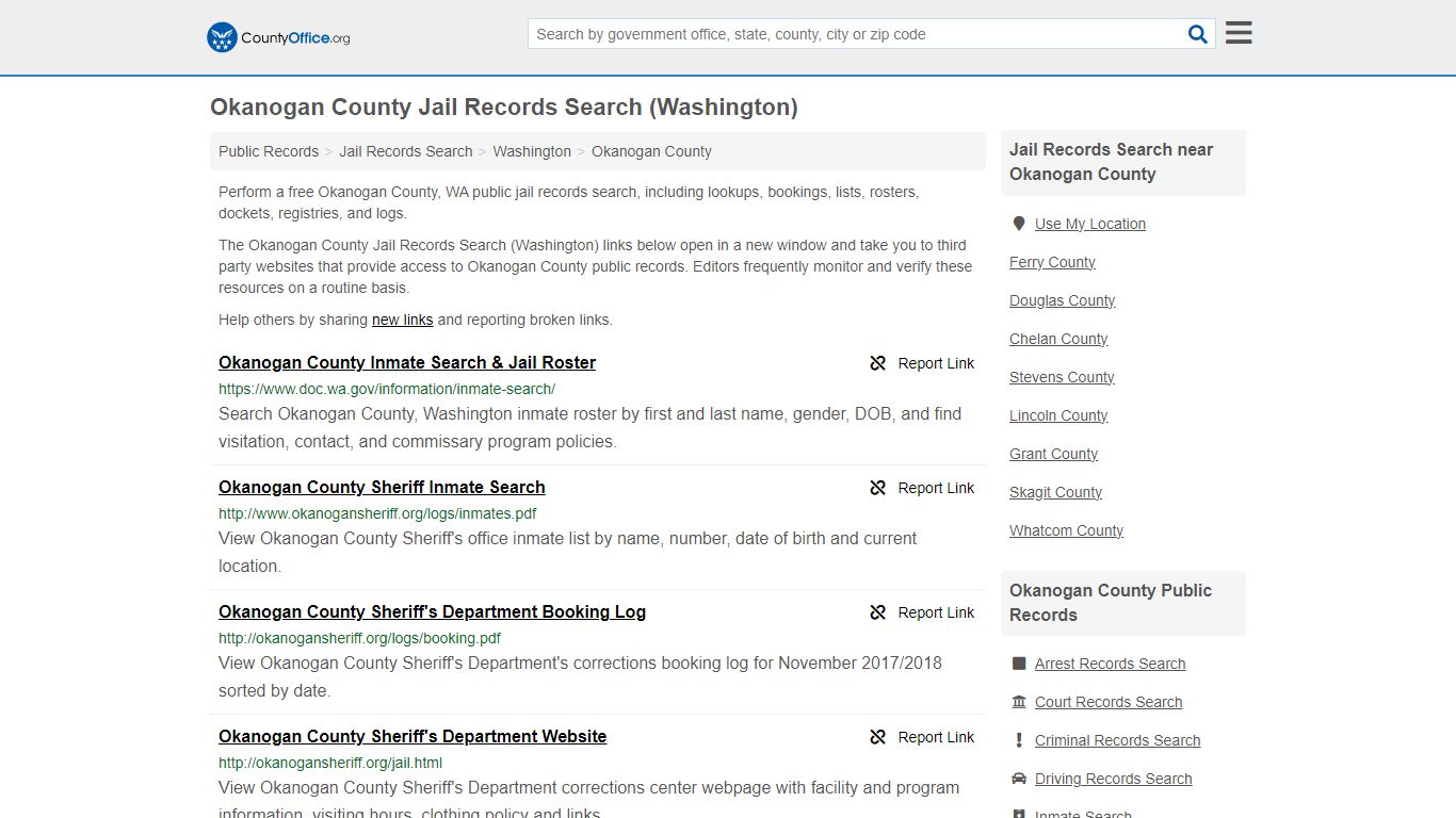 Okanogan County Jail Records Search (Washington) - County Office